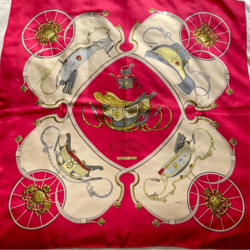 Vintage Hermès Silk Scarf 90cm Springs Magenta Pink